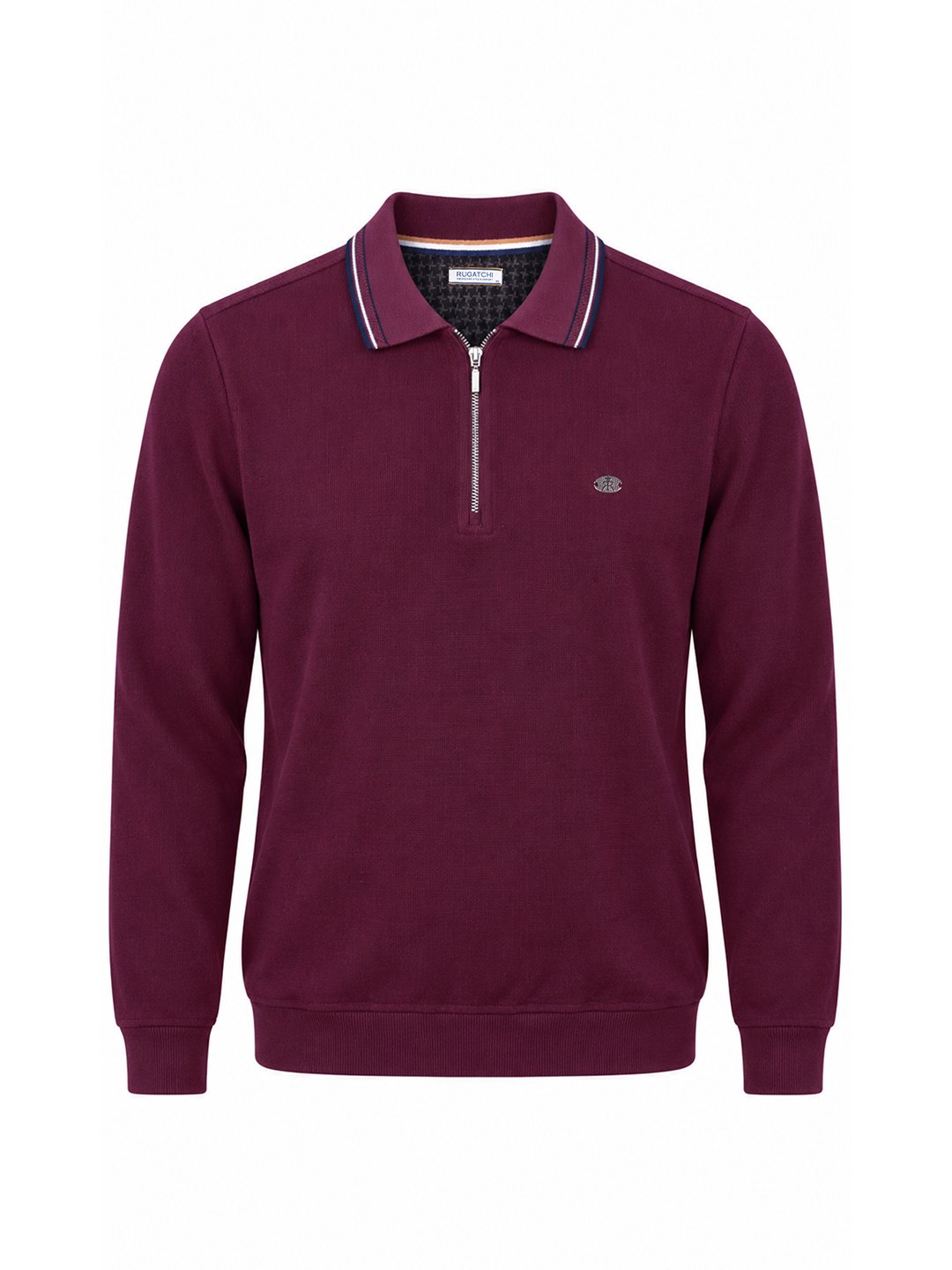 Plain Selanik - Zip Polo Collar · Dark Burgundy