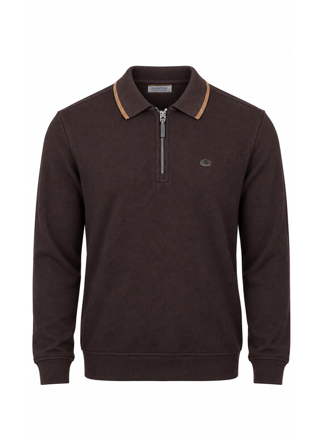 Waffle - Zip Polo Collar · Brown