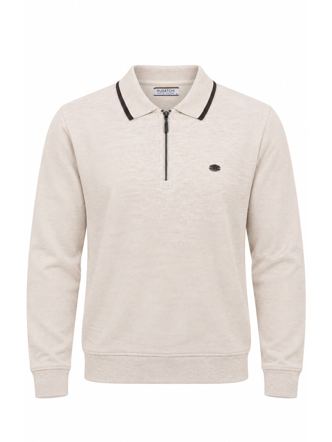 Waffle - Zip Polo Collar · Cream Heather