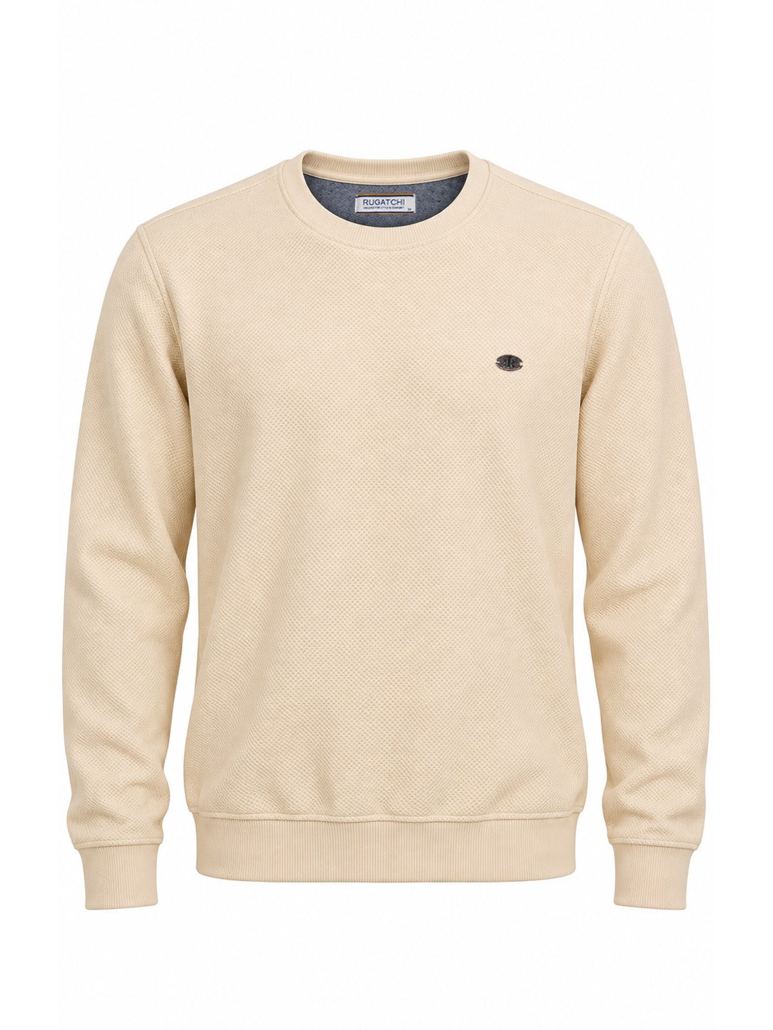 Two-Thread Jacquard Crew Neck · Cream