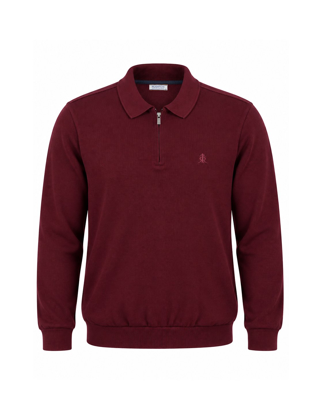 Triko Kazak - Fermuarlı Polo Yaka · Bordo