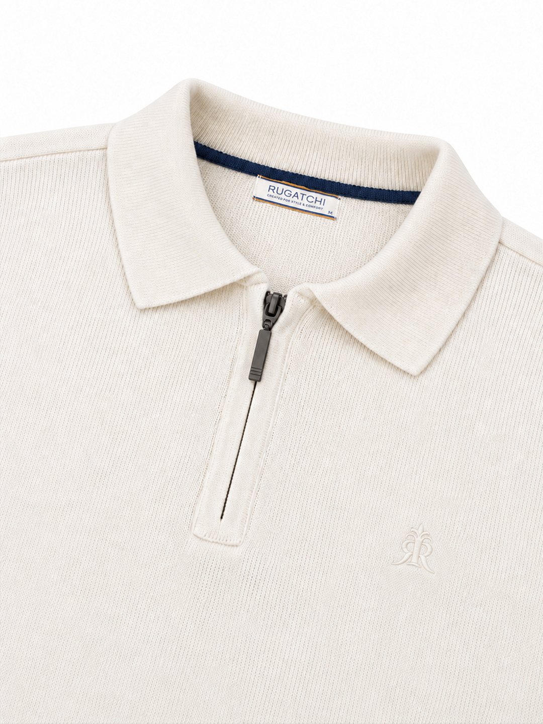 Knit Sweater - Zip Polo Collar