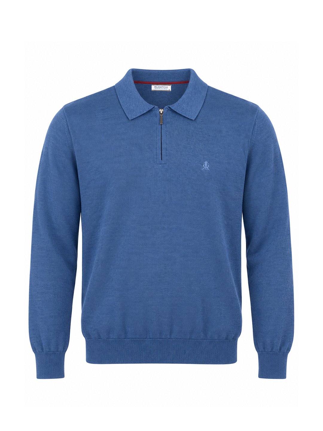Knit Sweater - Zip Polo Collar · Indigo Heather